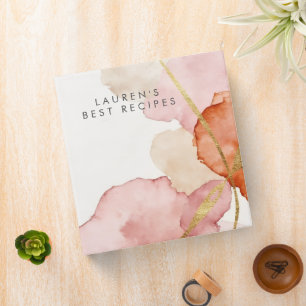 Abstract Watercolor Modern Minimal 3 Ring Binder