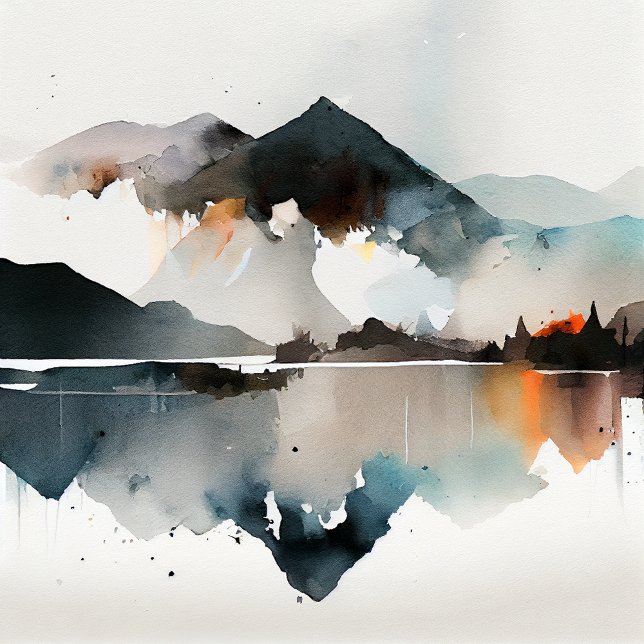 Abstract Watercolor Mountain Landscape Coffee Mug (Creator Uploaded)