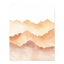Abstract Watercolor Mountain Landscape in Earth To