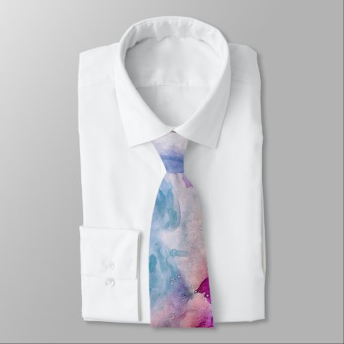 Abstract watercolor neck tie