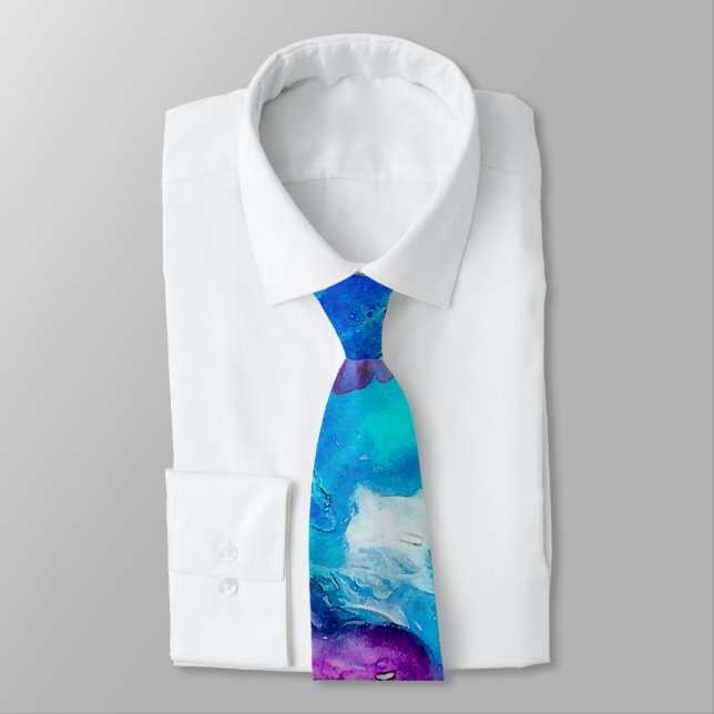 Abstract watercolor neck tie (Tied)