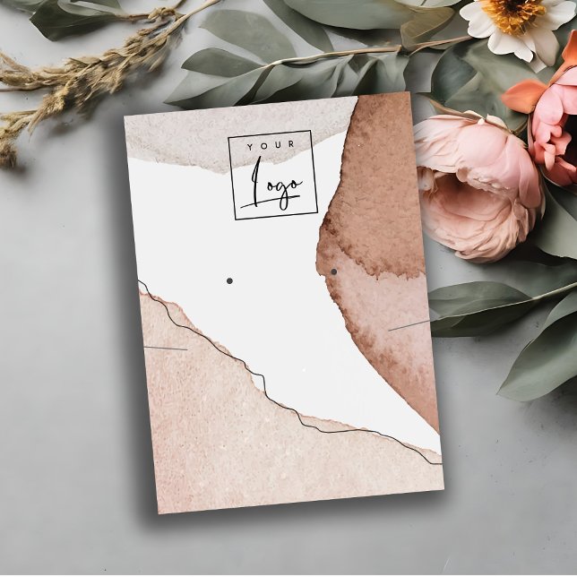 Abstract Watercolor Necklace Earring Logo Display Business Card (Creator Uploaded)