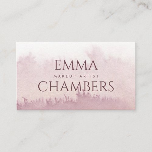 Abstract Watercolor Ombre Makeup Artist Dusty Rose Business Card