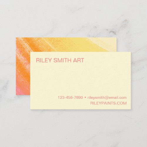  Abstract Watercolor Orange Yellow Brush Strokes   Business Card