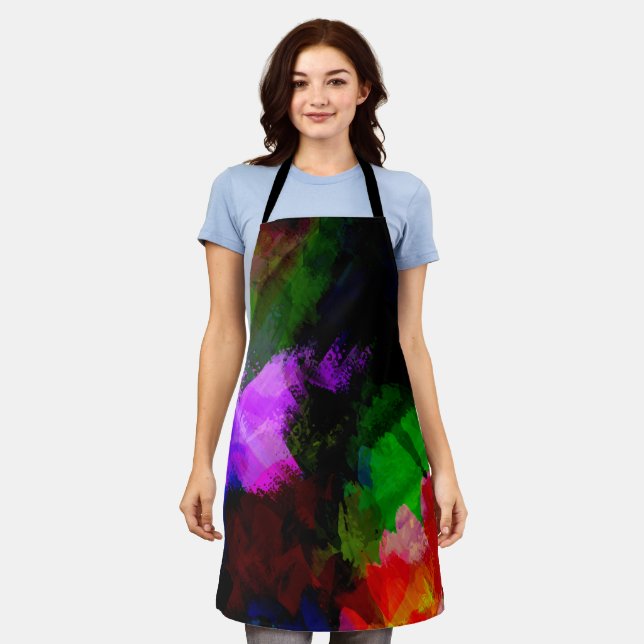Abstract watercolor paint 2 apron (Worn)