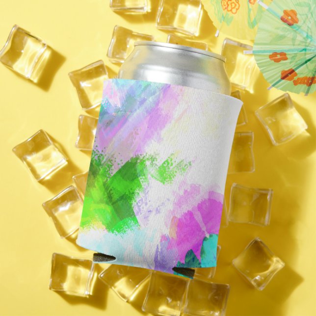 Abstract watercolor paint can cooler (In Situ Summer)