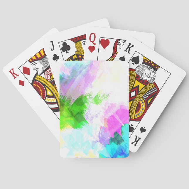 Abstract watercolor paint poker cards (Back)
