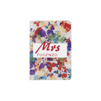 Abstract Watercolor Paint Splatter - Customize it! Passport Holder