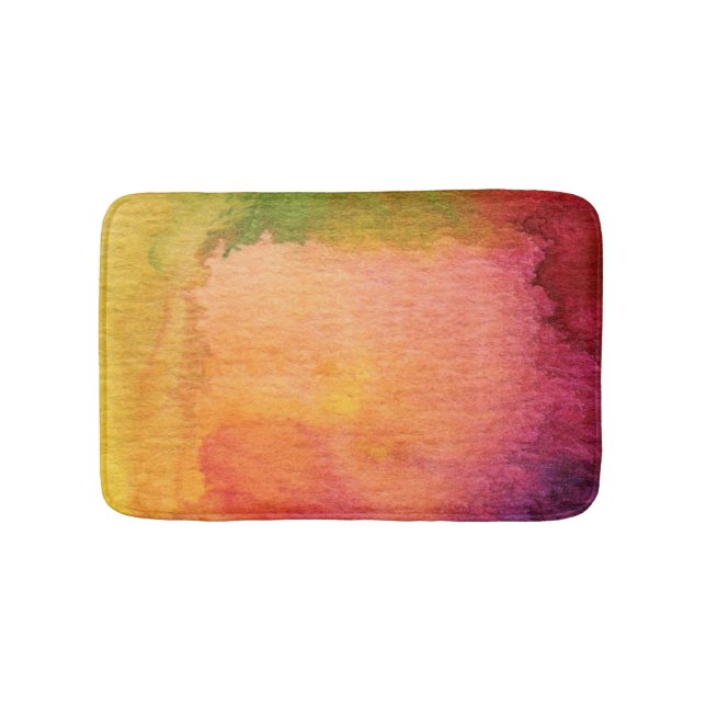 Abstract watercolor painted background bath mat (Front)
