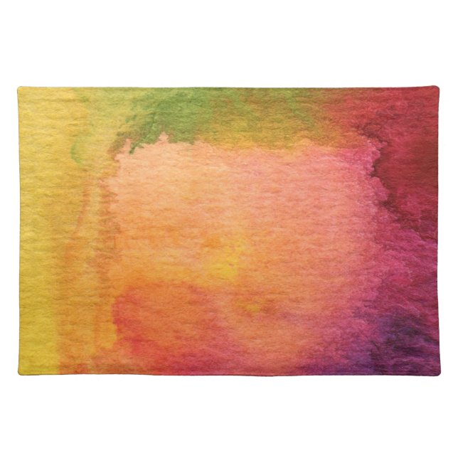 Abstract watercolor painted background placemat (Front)