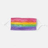 Abstract Watercolor Painted Stripes Rainbow Adult Cloth Face Mask (Front, Folded)