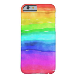 Abstract Watercolor Painted Stripes Rainbow Barely There iPhone 6 Case