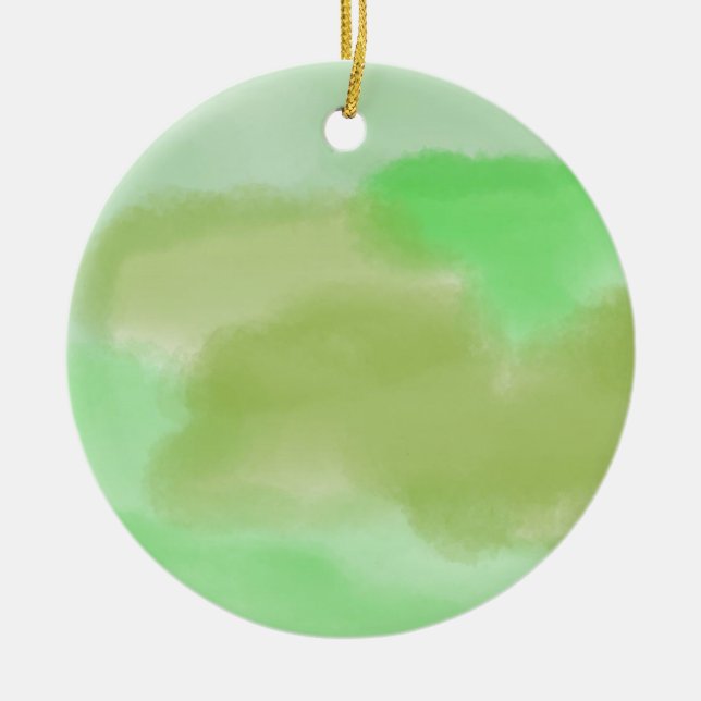 abstract watercolor painting ceramic ornament (Front)