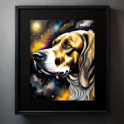 Abstract Watercolor Painting of a Dog 54 Poster