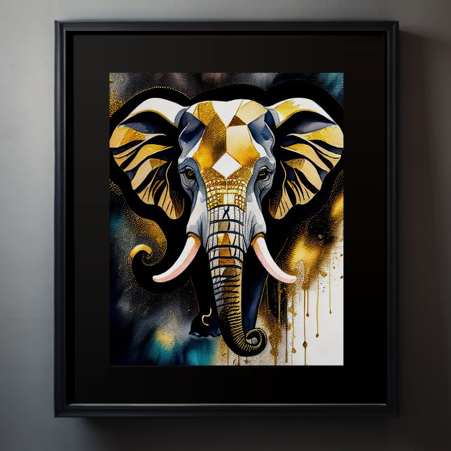 Abstract Watercolor Painting of a Elephant 5:4 Poster (Creator Uploaded)