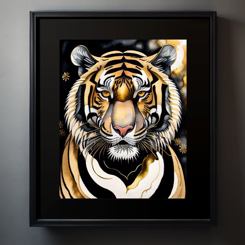 Abstract Watercolor Painting of a Tiger 54 Poster