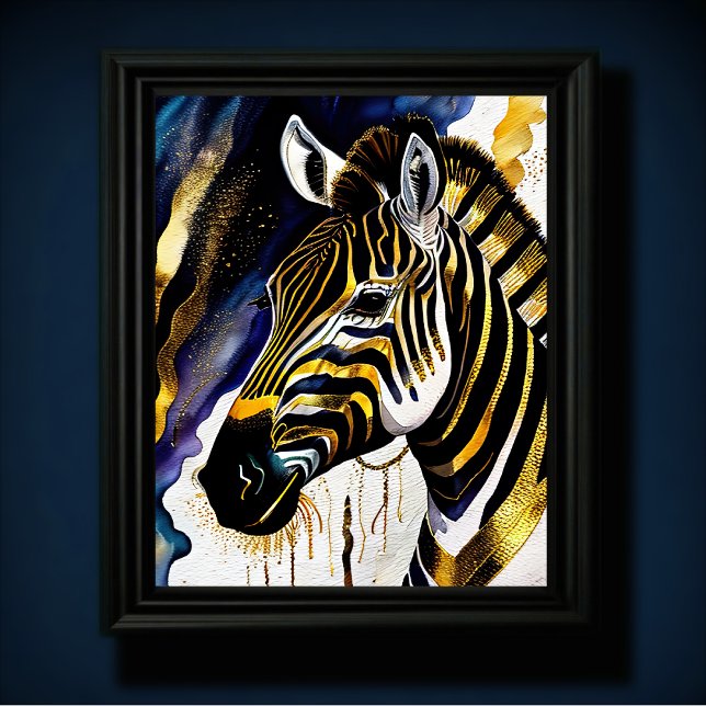 Abstract Watercolor Painting of a Zebra 5:4 Poster (Creator Uploaded)
