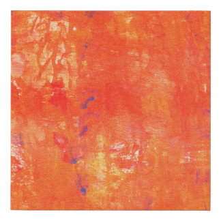 Abstract watercolor painting. Orange painted backg Faux Canvas Print