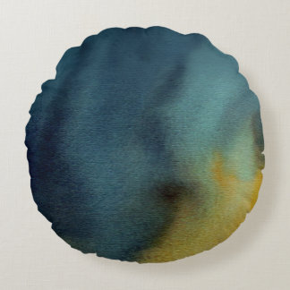 Abstract Watercolor Painting Round Pillow