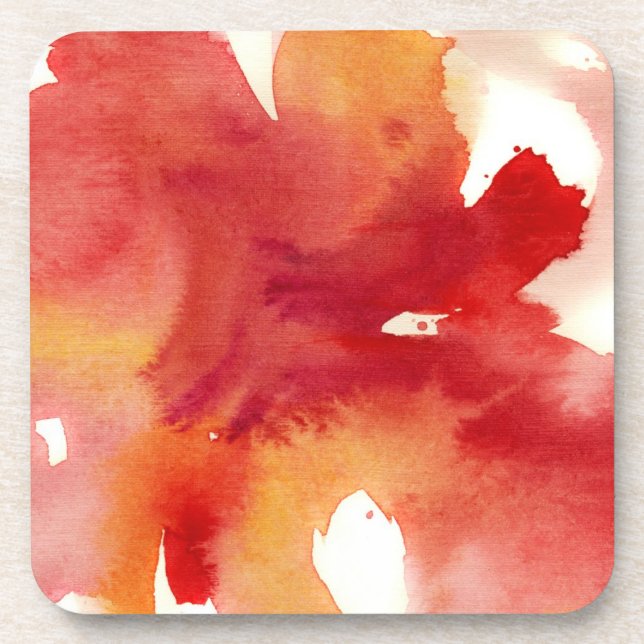 Abstract watercolor paintings drink coaster (Front)
