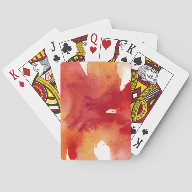 Abstract watercolor paintings poker cards (Back)