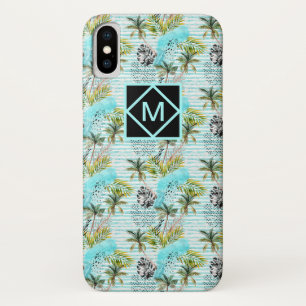 Abstract Watercolor Palm Tree Pattern iPhone X Case