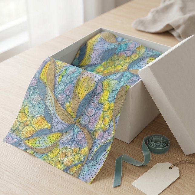 Abstract Watercolor Pastel Zen Doodle Art Pattern Tissue Paper (Creator Uploaded)