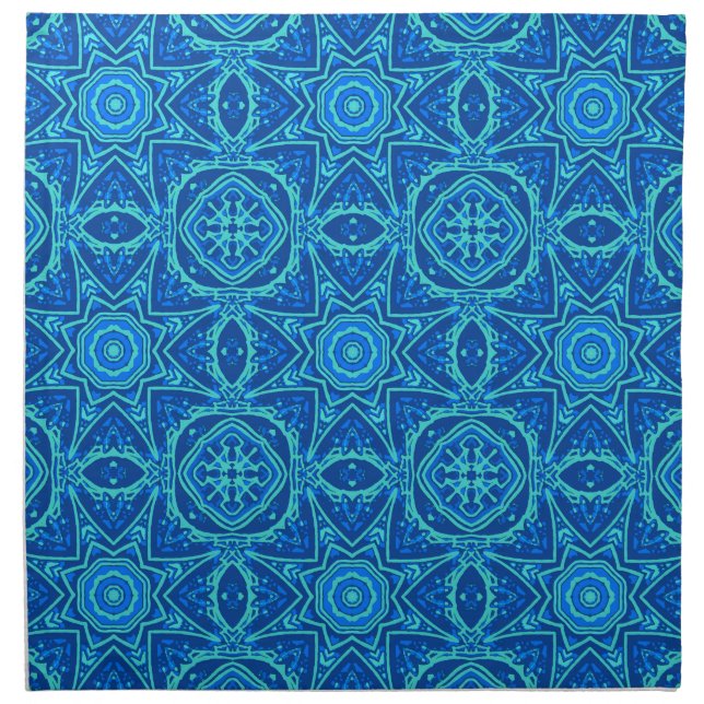 Abstract Watercolor Pattern - Denim Blue Cloth Napkin (Front)