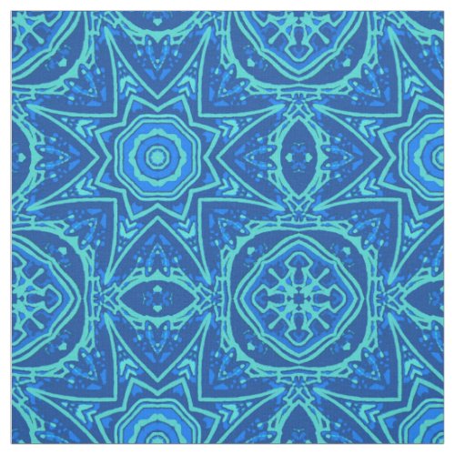 Abstract Watercolor Pattern _ Denim Blue  Fabric