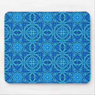 Abstract Watercolor Pattern - Denim Blue Mouse Pad