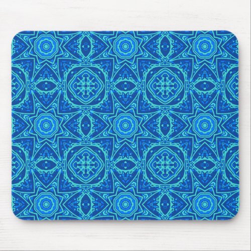 Abstract Watercolor Pattern _ Denim Blue  Mouse Pad