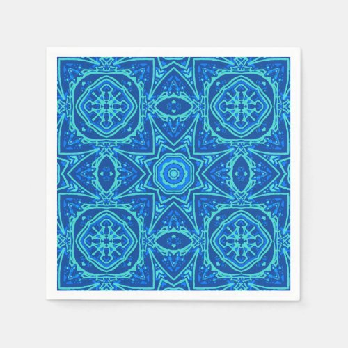 Abstract Watercolor Pattern _ Denim Blue  Napkins