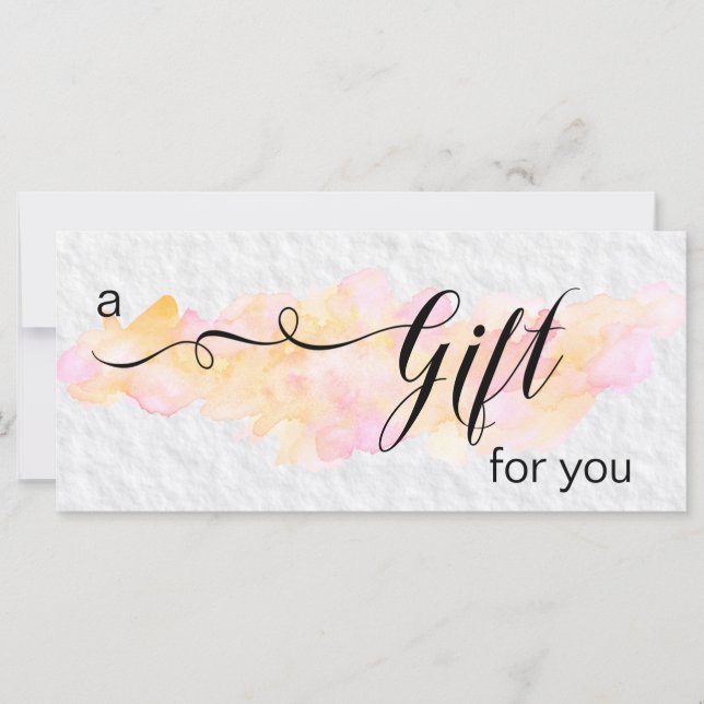 *~* Abstract Watercolor peach pink Gift Card (Front)