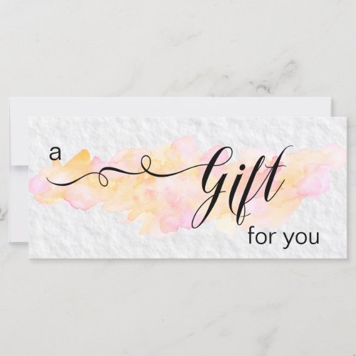  Abstract Watercolor peach pink Gift Card
