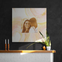 Abstract Watercolor Peach Pink Unique Custom Photo Canvas Print