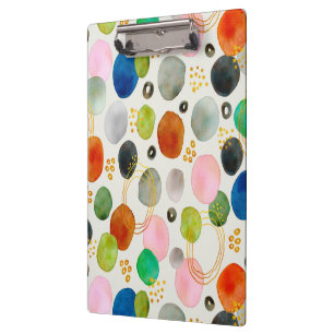 Abstract Watercolor Pebble Gold Glitter Art Clipboard