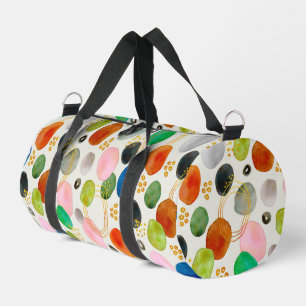 Abstract Watercolor Pebble Gold Glitter Art Duffle Bag