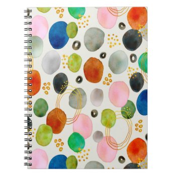 Abstract Watercolor Pebble Gold Glitter Art Notebook by DesignByLang at Zazzle