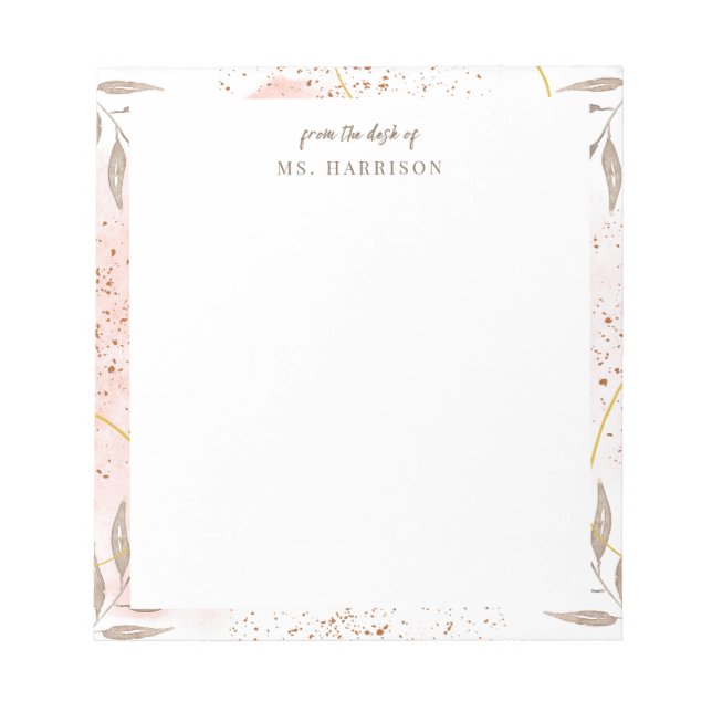Abstract Watercolor Personalized Notepad (Front)