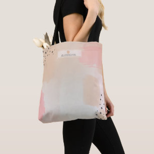 Abstract Watercolor Pink Apple Teacher Tote Bag