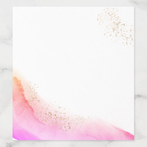 Abstract Watercolor Pink Brush Strokes  Gold   Envelope Liner