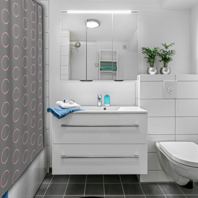  Abstract watercolor pink circle Shower Curtain (Creator Uploaded)