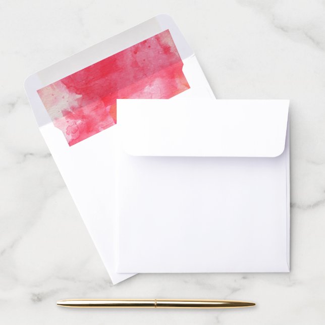 Abstract Watercolor Pink Envelope Liner (Desk)