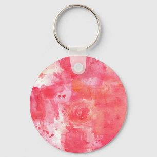 Abstract Watercolor Pink Keychain