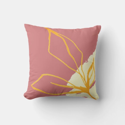 Abstract Watercolor Pink Orange Throw Pillow
