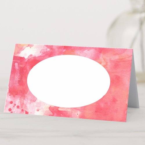 Abstract Watercolor Pink Place Card