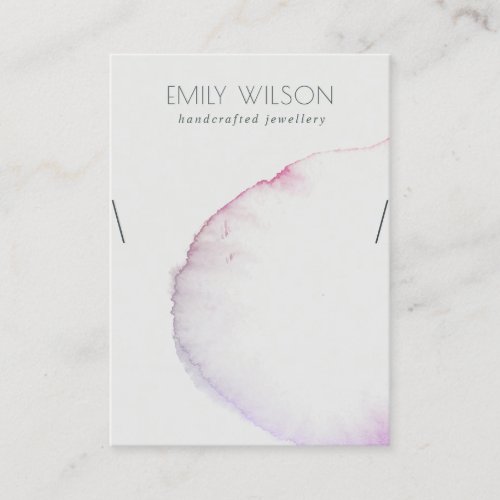 Abstract Watercolor Pink Purple Necklace Display Business Card
