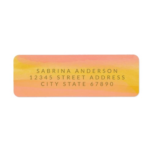 Abstract Watercolor Pink Stripes Return Address Label