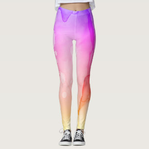 *~* Abstract Watercolor Pink Violet Ombre Leggings
