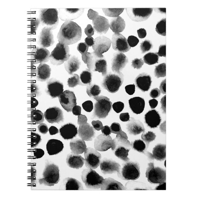 Abstract watercolor polka dots seamless pattern notebook (Front)